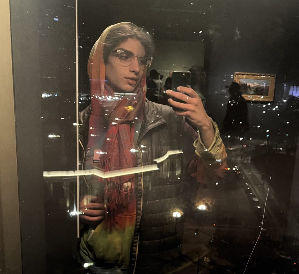 Self portrait of the artist, Sam-Amin(a).
